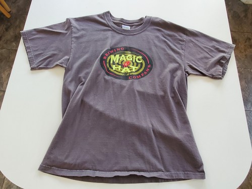 Magic Hat Brewing Company Burlington Vermont Craft Beer Gray Logo Shirt Large EX