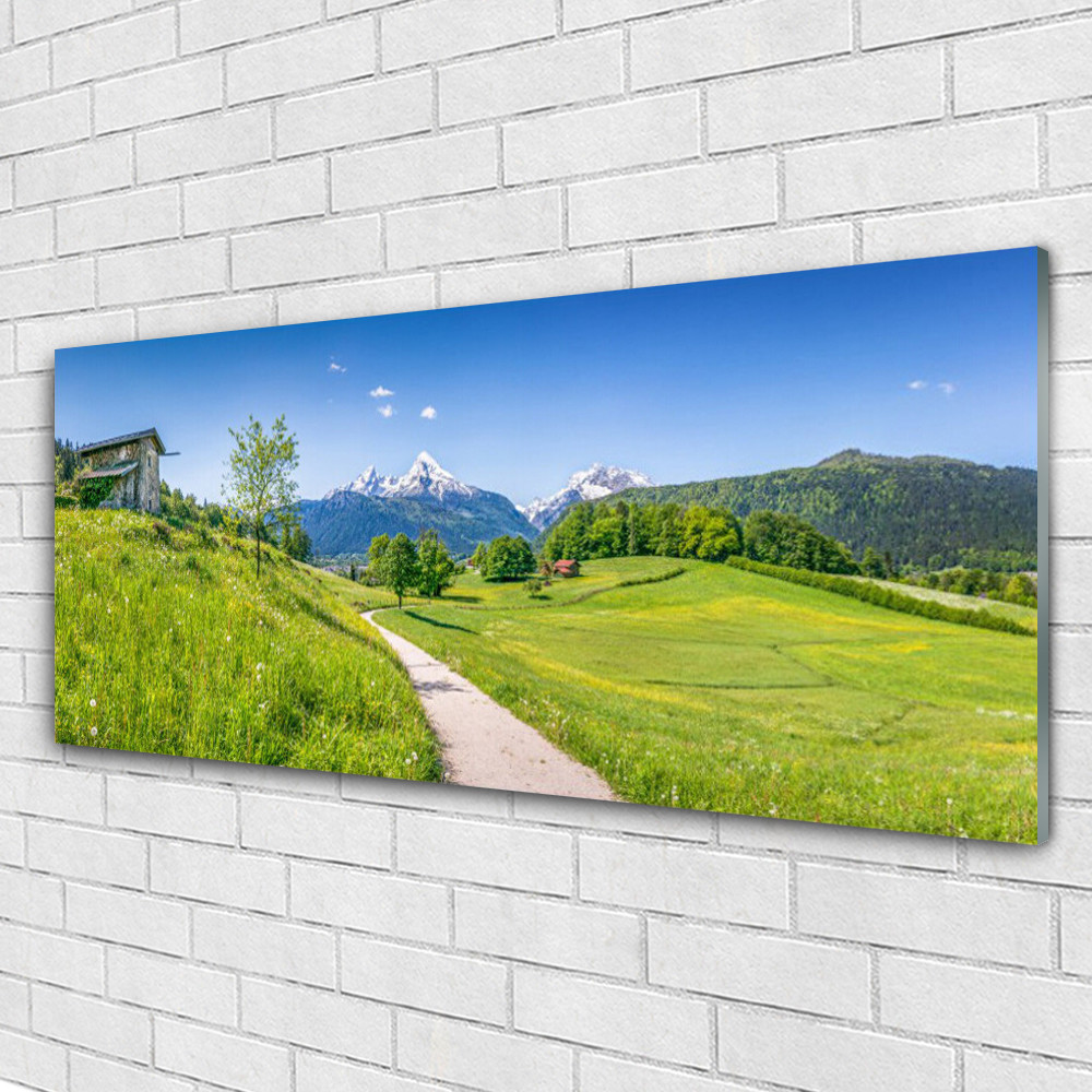 Tableau en verre 125x50 Sentier Prairie Tulup pour agrandir visuellement un couloir