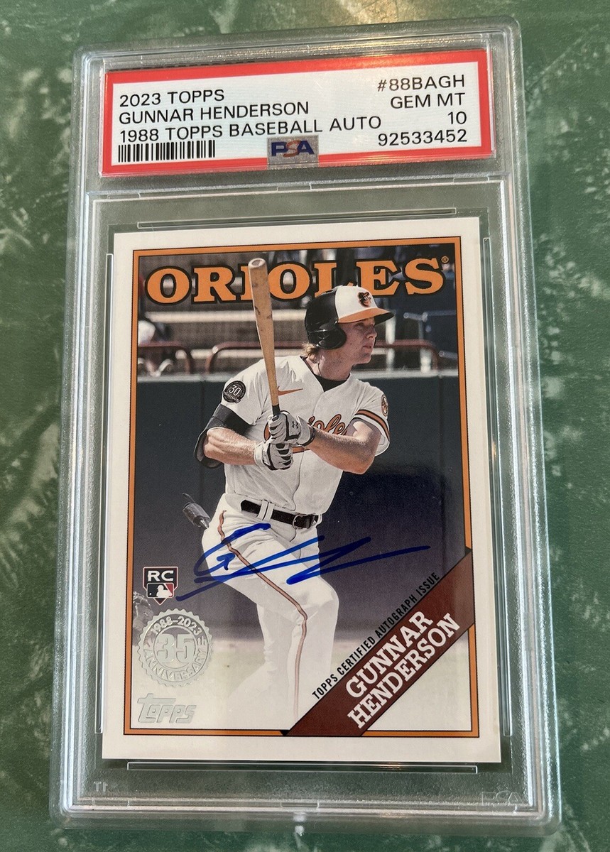 gunnar henderson psa 10 RC Rookie 2023 Topps Auto Autograph Signed