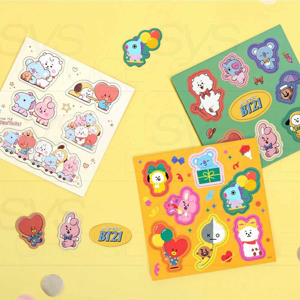 BTS テテ バンタンall スクエアマグネット２点セット BTS BT21 Official Authentic Goods MAGNET SET Baby / Thankyou