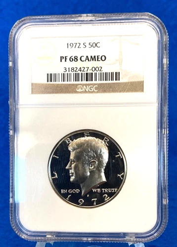 1972 S Kennedy 50C Clad Proof Half Dollar NGC PR68 Cameo
