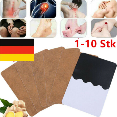 10Stk Ingwer Detox Patch Körper Knie Hals Pad Kräuter- Schmerzlinderung Haut-.