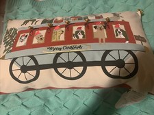 ISAAC MIZRAHI DOG MERRY CHRISTMAS DECORATIVE PILLOW