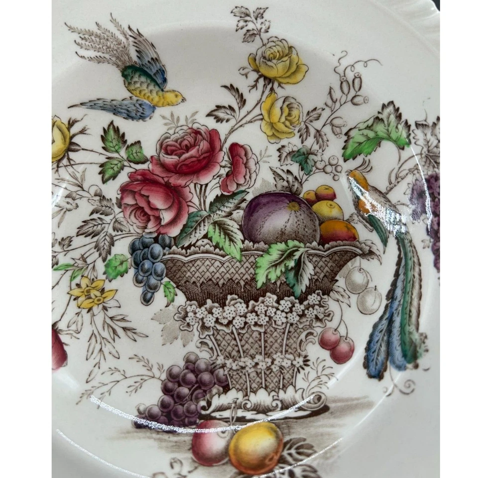 Tigela de sopa Johnson Bros. England Bird of Paradise aro padrão 8"D x 1 3/8"H - Imagem 2 de 4