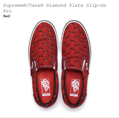 Supreme Vans Diamond Plate Slip-On Pro Vans Sk8 Hi Diamond Plate Supreme Vans 2019 Supreme Vans Diamond