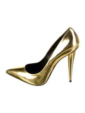 GIUSEPPE ZANOTTI Gold Leather Pumps Size 10 IT 40 Very Good Used Condition