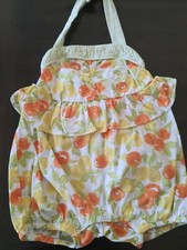 Janie  Jack Romper sunsuit halter top lemons vtg looks 3 6 M Summer dressy