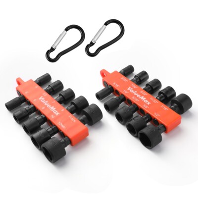ValueMax 20PC Power Nut Driver 1/4'' Hex 5/32''-1/2'' 4-12mm Nut Driver SAE Metric