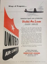 United Airlines Picture Magazine Ad Aircraft Symbol Vintage Wall Art Decor