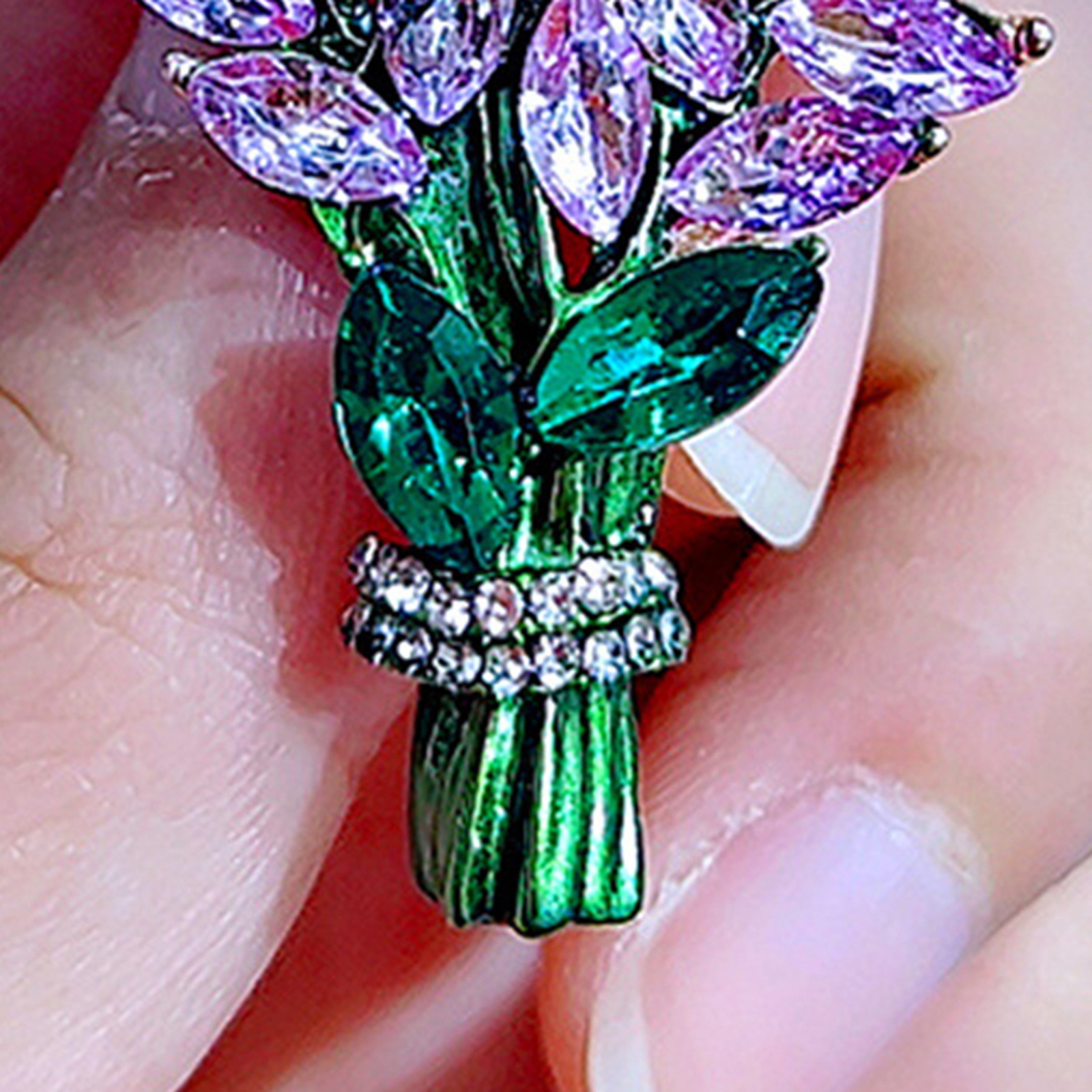 faux-crystal-flower-brooch-shiny-rhinestone-elegant-lavender-ebay