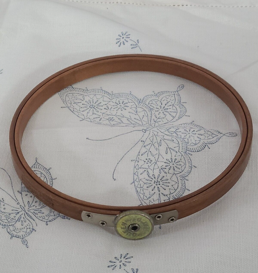 Vtg 6" Wooden Queen Embroidery Hoop with Tension Wheel Felt Wood Nun's Boilproof eBay