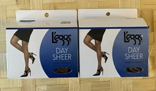 2 pair L'EGGS Control Top Day Sheer Suntan Pantyhose Q Hosiery Nylons NIB Career