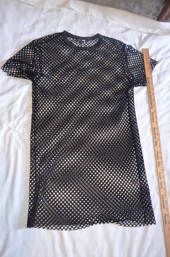 Black Net sheer Bathing Suit Cover Size Medium Fashion Nova - Picture 2 of 9