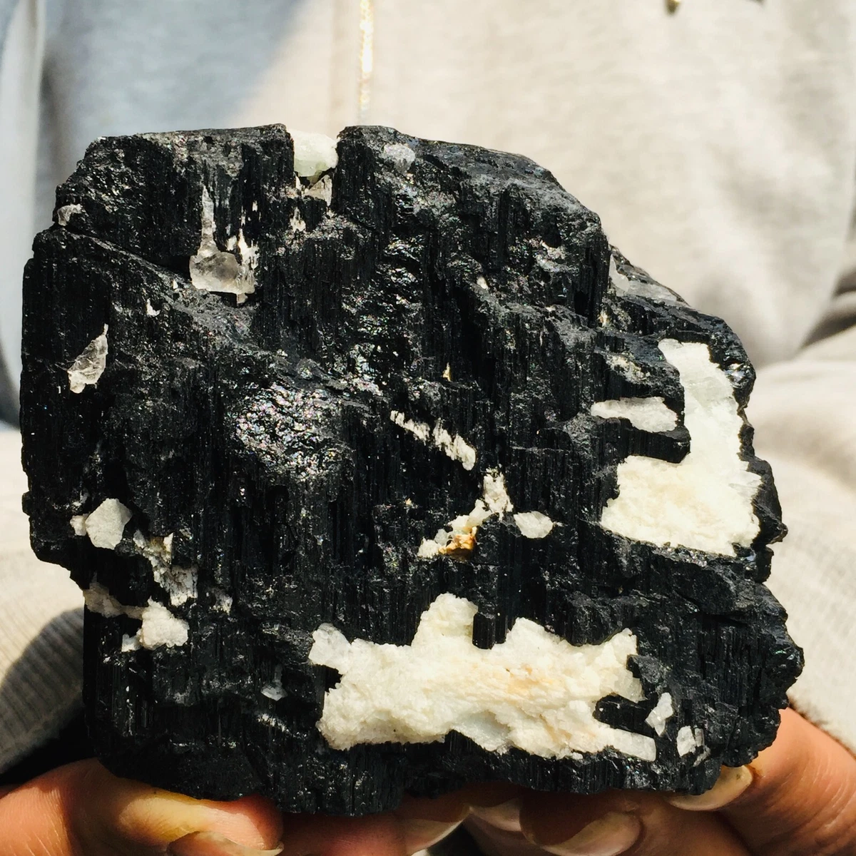 726g Large Black Tourmaline Crystal Gemstone Rough Healing Mineral