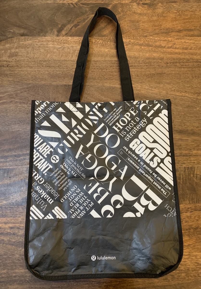 Lululemon Large Black Reusable Gift Shopping Tote Bag