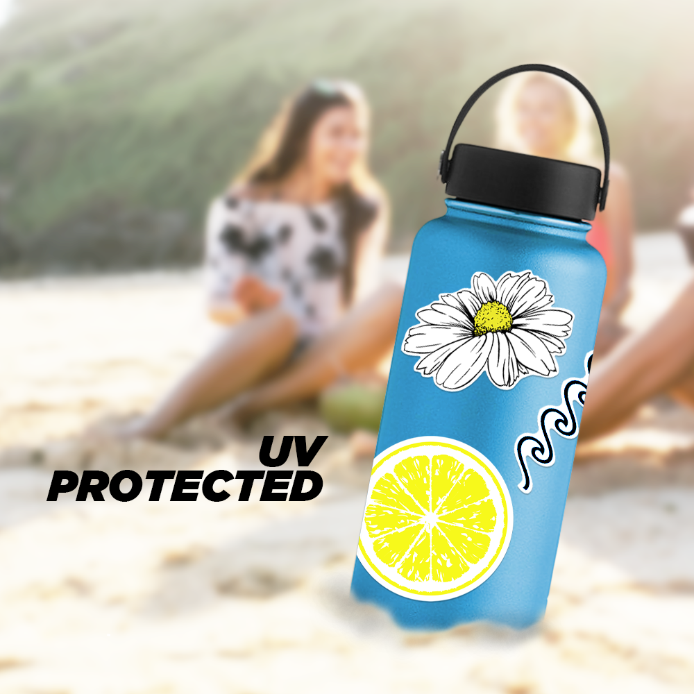 VSCO Stickers Beach Waterproof Water Bottle Stickers Hydro Flask Turtle  Flower