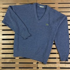 Mens Sweater Jumper Chemise Lacoste Vintage V Neck Size XL