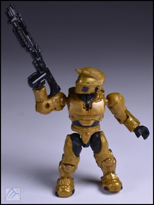 HALO MEGA BLOKS UNSC GOLD SPARTAN MARK IV MINI FIGURE 97520 TRIBUTE PACK