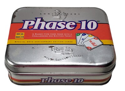 Phase 10 20th Anniversary Edition Card Game 2001 Fundex Games