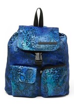 New Authentic Tahari *roxanne* Blue Leopard Snake Printed Backpack