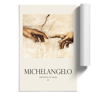 Creation Of Adam Hands By Michelangelo Ungerahmt Wandbild Poster Druck Dekor