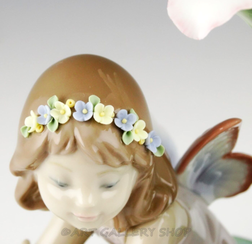Lladro Figurine LAKESIDE DAYDREAM FAIRY GIRL LILYPAD FLOWERS #6644 Retired Mint - Picture 5 of 10