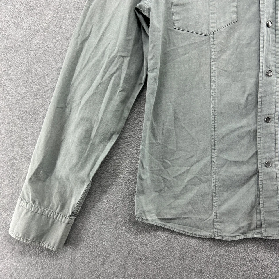 Fossil Shirt Mens Size Small Gray Pearl Snap Long Sleeve Western Button Up - Image 3 of 4