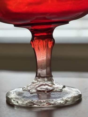 Vintage INDIANA GLASS Ruby Decoration Fruit/ Candy bowl - Picture 3 of 6