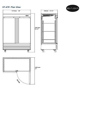 SABA S-47R Heavy Duty Commercial Reach-In Refrigerator Two Door