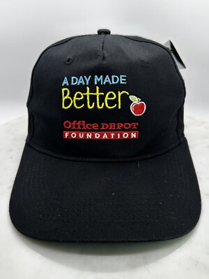 Office Depot Foundation A Day Made Better Cap Hat Adult Adjustable Black Cotton