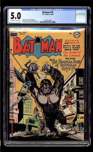 Batman #75 1953 CGC 5.0 VG/FN OW/W High Definition Scans**