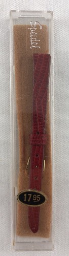 Lot 12 Speidel Genuine Lizard Skin Leather 10mm Non Stitched Red Watch Band W38 - Picture 4 of 5
