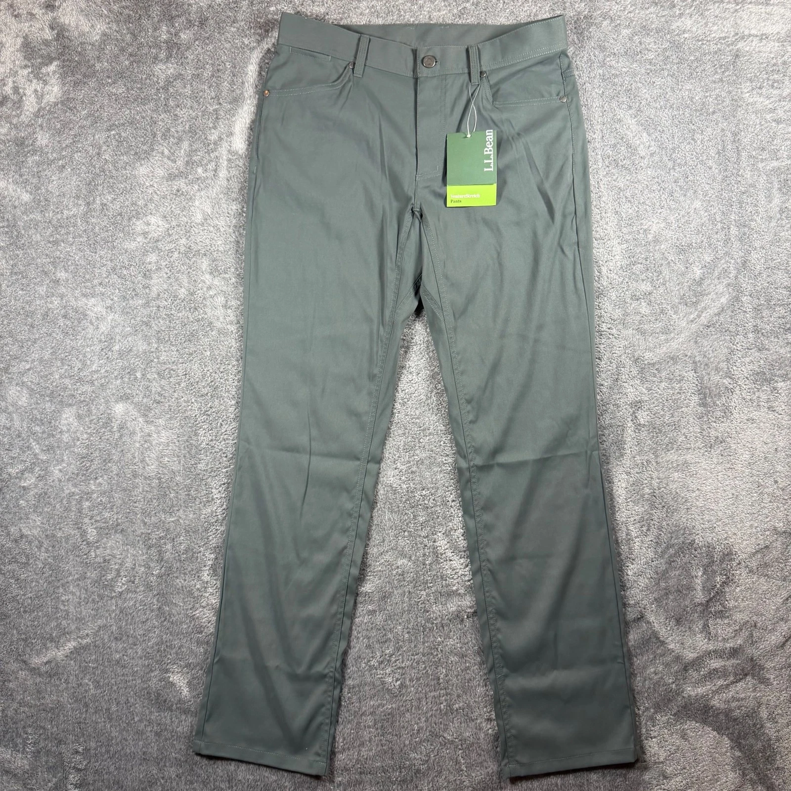 LL Bean Pants Mens 31x32 Shadow Green Slim Fit Venture Stretch Nylon Hiking