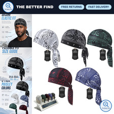 5 Pack Cooling Bandanas Set - Breathable Head Wraps, Elastic Scarf for Cycling,
