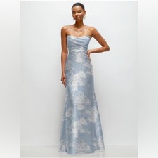 Alfred Sung D871FP Draped Floral Print Bridesmaid Dress Size 2