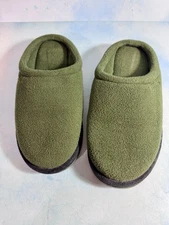 LL Bean Men's Green Fleece Slip On Comfort Slipper Sweater Scuffs Size 7 M