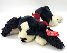 Springer Spaniel Huntly by Russ Berrie w/ Scarf Plush Dog Puppy Black White 15"
