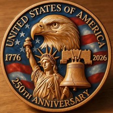 USA 250th Anniversary Coin 1776-2026 Independence Coin 2026