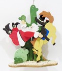 Emgee Hawaii Bucking Bronco Cowboy Santa Claus Horse Wooden Wood TLC Ornament — photo 10