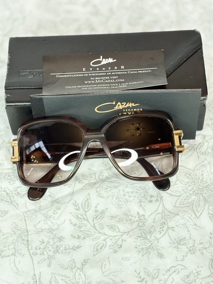 Cazal Mod 623 Vintage West Germany Glasses BROWN Gold Detail 80s Oversize - Image 3 of 4