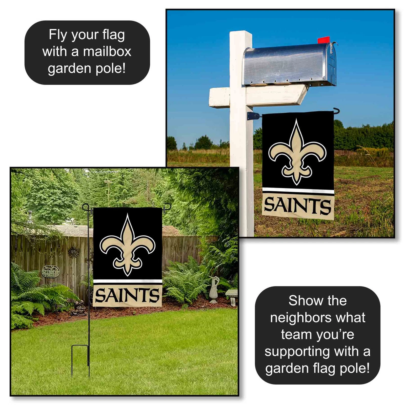 New Orleans Saints Garden Flag and Yard Banner