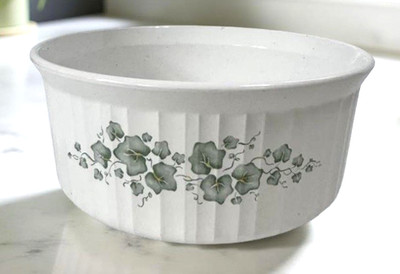 Corning Ware F-1-B 2.5 Qt 2.5L Round Casserole Bowl Callaway Ivy 8x3.5'' Vintage