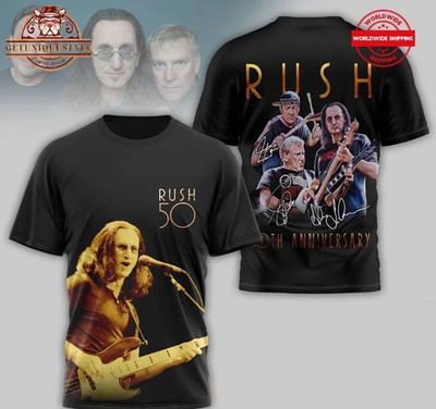 NEW Rush Band 50th Anniversary 3D T-Shirt 2SBI3