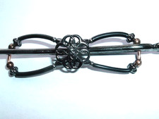 Small Lilla Rose Flexi Hair Clip Oxidized Silver Copper Leather NWT