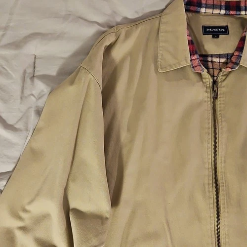 Vintage Y2k Skate Wear Matix Men's Beige Flannel Lined Jacket Twill Cotton L image 3