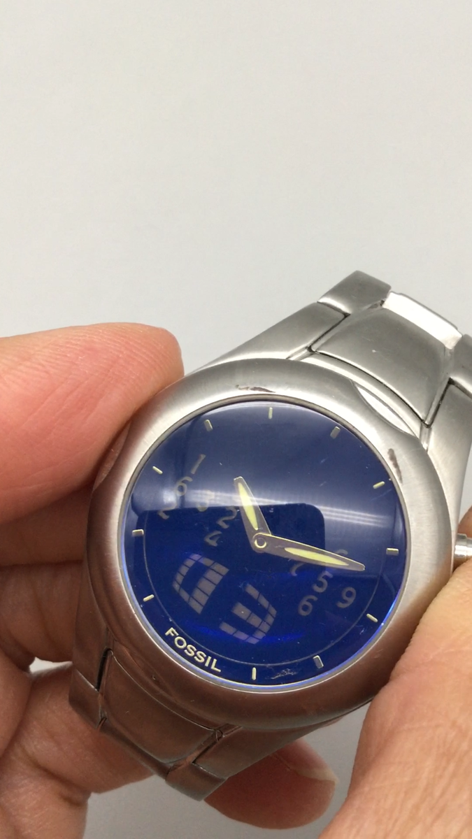 Vintage Fossil Big Tix Matrix Womens Watch 32mm y2K JR-6264 New