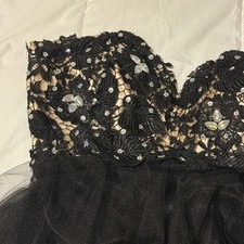 Alyce Paris Black Lace and Tulle Beaded Prom Dress