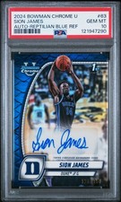 PSA 10 - SION JAMES #/150 Auto - 2024 Bowman Chrome - REPTILIAN BLUE REF - DUKE