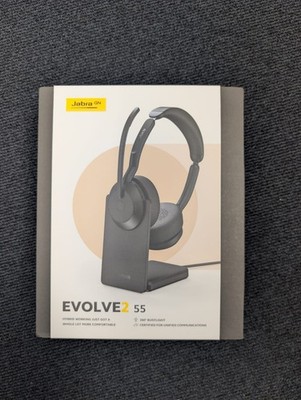 Jabra Evolve2 55 Bluetooth Headset Schwarz mit ANC und Ladestation