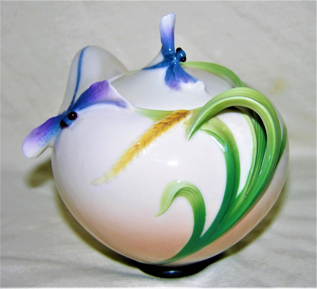 Franz Porcelain Dragonfly Sugar with Lid FZ00119 | eBay